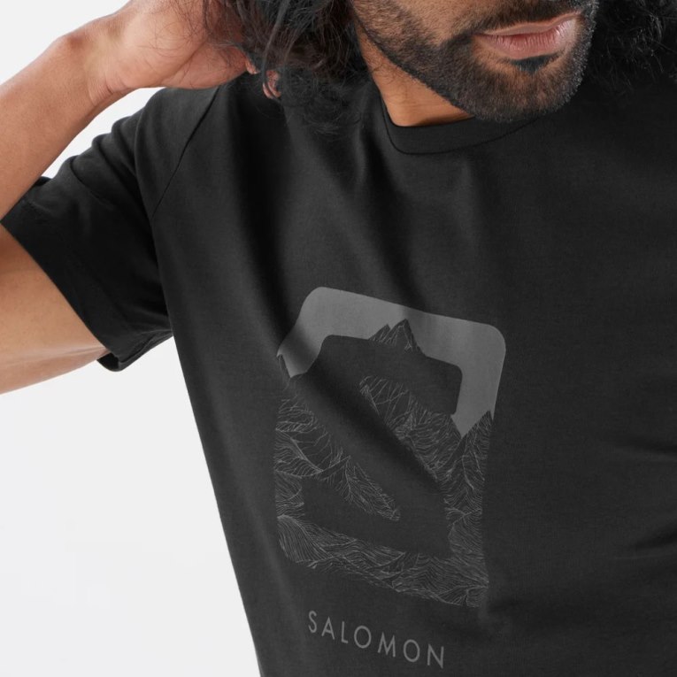 Black Salomon Outlife Logo Short Sleeve Men's T-Shirts | PH 79312V